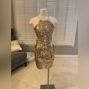Sequin Hearts Rose Gold Sequin Dress (Size 1) NWT